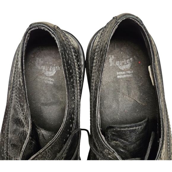 Men\'s 10 - Vintage Dr. Martens Work Berkshire 5-Eye Brogue Industrial Black Shoe